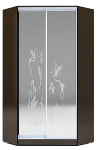 Шкаф 2200х1103, ХИТ У-22-4-66-03, колибри, 2 зеркала, венге аруба в Петропавловске-Камчатском