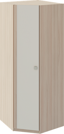 Распашной шкаф угловой Глэдис М21 (Шимо светлый/Белый текстурный) в Петропавловске-Камчатском - изображение