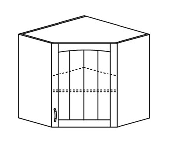 Шкаф на кухню Кантри настенный угловой 718*600*600 мм без стекла в Петропавловске-Камчатском