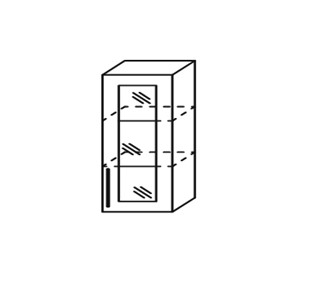 Кухонный шкаф Мыло, настенный однодверный с полкой со вставкой из стекла 918*300*320, ШНст 300/918 в Петропавловске-Камчатском