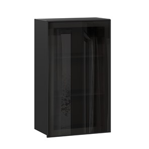 Кухонный шкаф Паола  ЛД 590.450.000.081 600 высокий стекло (Черный/Чёрный) в Петропавловске-Камчатском
