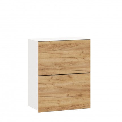 Навесной кухонный шкаф 600 горизонтальный Шервуд, ЛД 281.970.000.134, белый/дуб золотой в Петропавловске-Камчатском - изображение