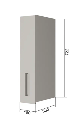 Навесной шкаф В7 15, Сатин/Белый в Петропавловске-Камчатском - изображение