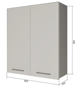Навесной кухонный шкаф В9 80, МДФ Софт бирюза/Белый в Петропавловске-Камчатском - предосмотр