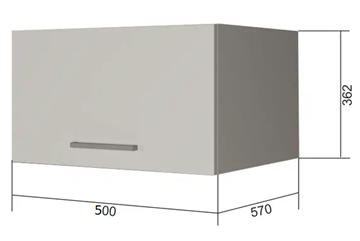Навесной кухонный шкаф ВГ50Г, Белое гладкое Ламарти/Белый в Петропавловске-Камчатском