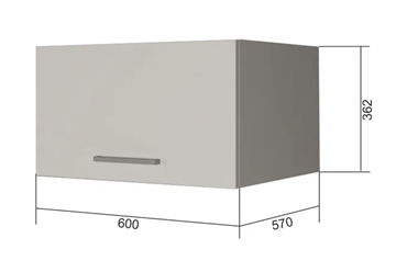 Кухонный шкаф ВГ60Г, Белое гладкое Ламарти/Антрацит в Петропавловске-Камчатском