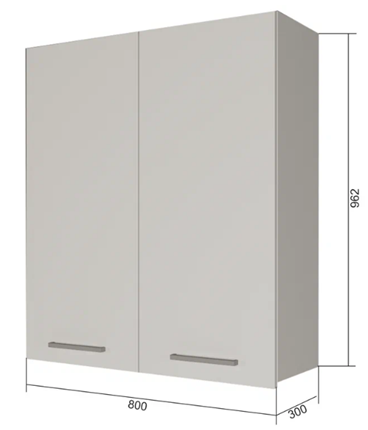 Кухонный шкаф ВС9 80, Сатин/Белый в Петропавловске-Камчатском - изображение