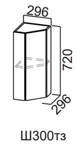 Кухонный шкаф торцевой закрытый Модерн New, Ш300тз/720, МДФ в Петропавловске-Камчатском