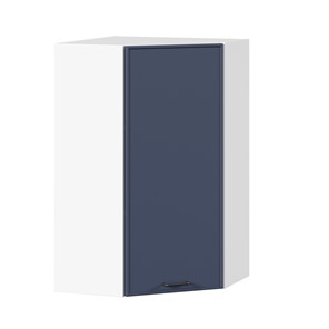 Шкаф угловой настенный высокий Индиго ЛД 298.620.000.117, Белый/Тёмно-синий в Петропавловске-Камчатском
