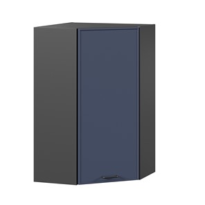 Угловой кухонный шкаф высокий Индиго ЛД 298.620.000.159, Чёрный/Тёмно-синий в Петропавловске-Камчатском - предосмотр