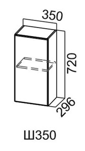 Кухонный шкаф Модус, Ш350/720, галифакс в Петропавловске-Камчатском - предосмотр