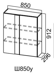Кухонный навесной шкаф Модус, Ш850у/912, галифакс в Петропавловске-Камчатском - предосмотр