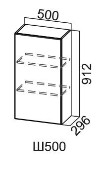 Навесной кухонный шкаф Модус, Ш500/912, галифакс в Петропавловске-Камчатском - изображение