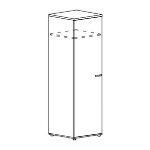 Шкаф для одежды глубокий узкий А4, (60x59x193) белый премиум А4 9312 БП в Петропавловске-Камчатском