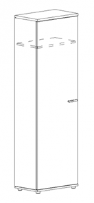 Шкаф для одежды узкий А4, (60x36.4x193) белый премиум А4 9308 БП в Петропавловске-Камчатском