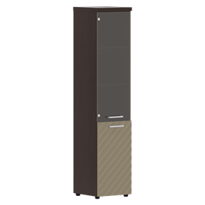 Стеллаж с дверью TORR LUX TLHC 42.2 R колонка комбинированная с топом 435х452х1958 Венге/ Капучино в Петропавловске-Камчатском