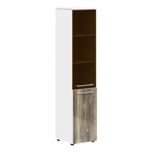 Шкаф колонка комбинированная MORRIS  Дуб Базель/ Белый MHC  42.2 (429х423х1956) в Петропавловске-Камчатском