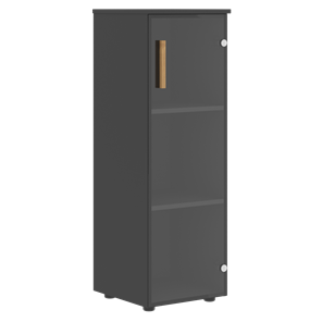 Средний шкаф колонна со стеклянной правой дверью FORTA Черный ГрафитFMC 40.2 (R) (399х404х801) в Петропавловске-Камчатском