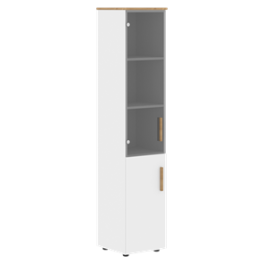 Высокий шкаф с глухой дверью колонна FORTA Белый-Дуб Гамильтон  FHC 40.2 (L/R) (399х404х1965) в Петропавловске-Камчатском