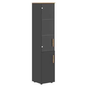 Шкаф колонна высокий с глухой дверью FORTA Графит-Дуб Гамильтон  FHC 40.2 (L/R) (399х404х1965) в Петропавловске-Камчатском