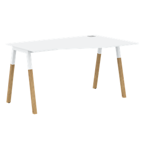 Письменный стол правый FORTA Белый-Белый-Бук  FCT 1367 (R) (1380х900(670)х733) в Петропавловске-Камчатском