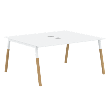 Переговорный стол FORTA Белый-Белый-Бук FWST 1513 (1580x1346x733) в Петропавловске-Камчатском - изображение