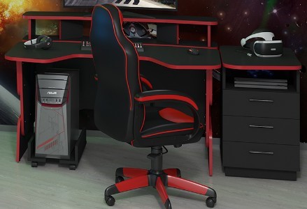 Стол для компьютера SKILLL STG 1390,  Антрацит/ Красный в Петропавловске-Камчатском - изображение 5