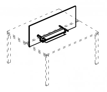 Экран настольный фронтальный для стола 100 с двумя кабель-каналами А4, (125x50x1.8) белый премиум / металлокаркас белый, А4 Б 847 БП в Петропавловске-Камчатском