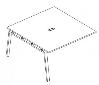 Секция стола для переговоров с каркасом TRE А4, (120x124x75) белый премиум / металлокаркас белый, А4 Б3 131-1 БП в Петропавловске-Камчатском