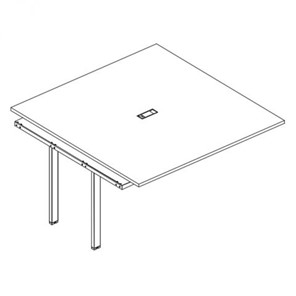 Секция стола для переговоров с каркасом TRE А4, (120x144x75) белый премиум / металлокаркас белый, А4 Б3 134-1 БП в Петропавловске-Камчатском