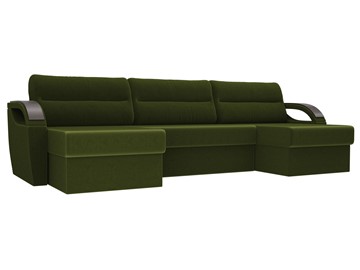 П-образный диван Форсайт, Зеленый (микровельвет) в Петропавловске-Камчатском
