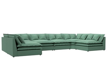 П-образный диван Лига-040, Амур зеленый (рогожка) в Петропавловске-Камчатском