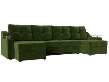 П-образный диван Сенатор, Зеленый (Микровельвет) боннель в Петропавловске-Камчатском