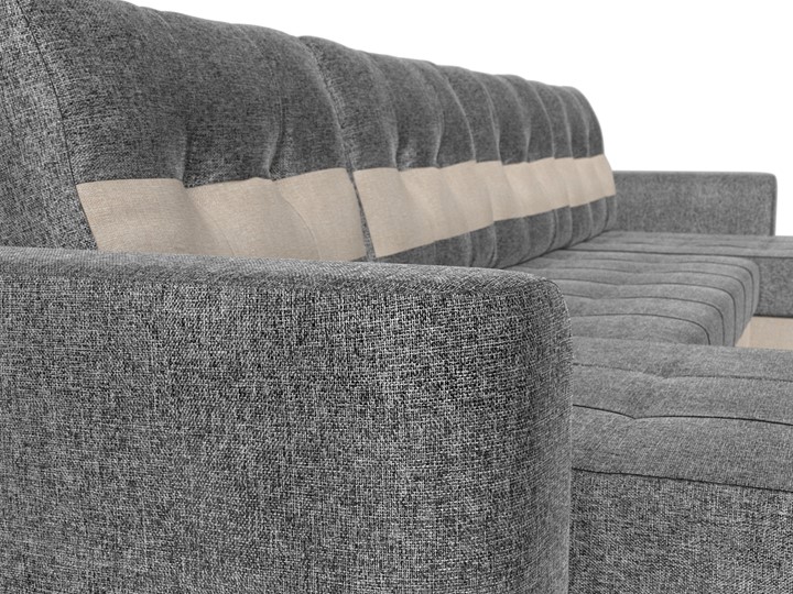 П-образный диван Честер, Серый/бежевый (рогожка) в Петропавловске-Камчатском - изображение 3