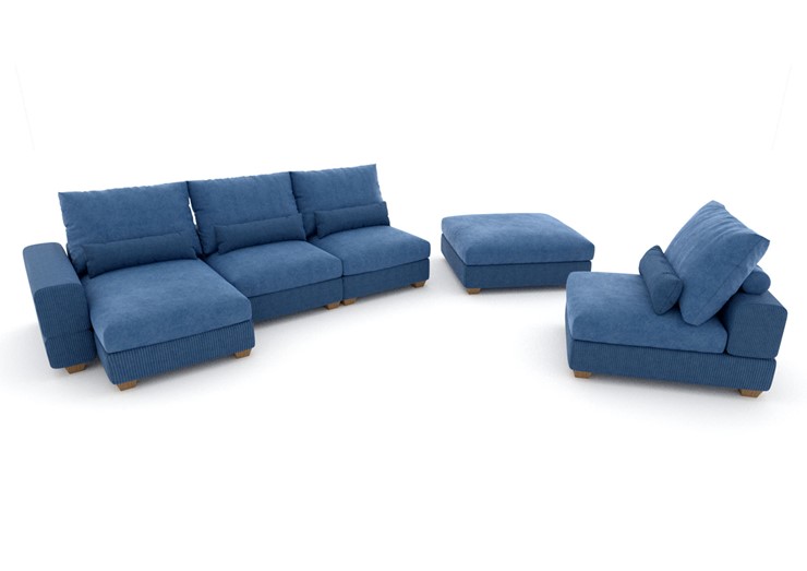 П-образный диван V-10-M П (П1+Д4+Д2+УС+ПС), Memory foam в Петропавловске-Камчатском - изображение 2