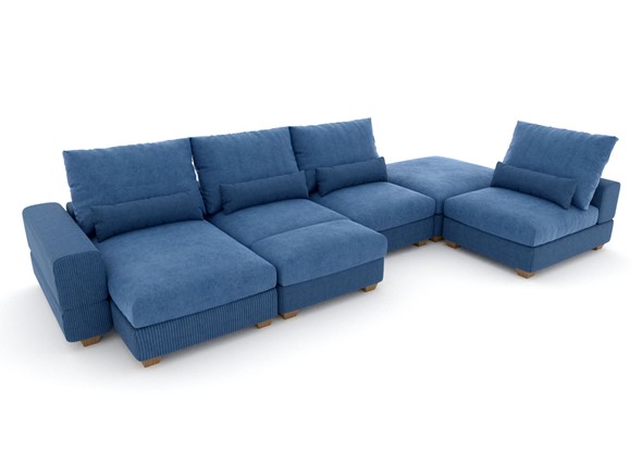 П-образный диван V-10-M П (П1+Д4+Д2+УС+ПС), Memory foam в Петропавловске-Камчатском - изображение