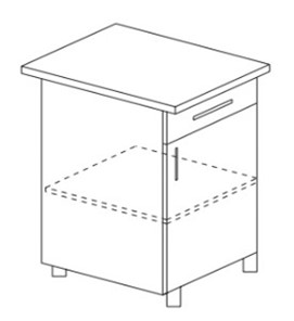 Кухонный шкаф однодверный с ящиком Некст МДФ Б8 МДФ премиум, глянец, металик без столешницы в Петропавловске-Камчатском