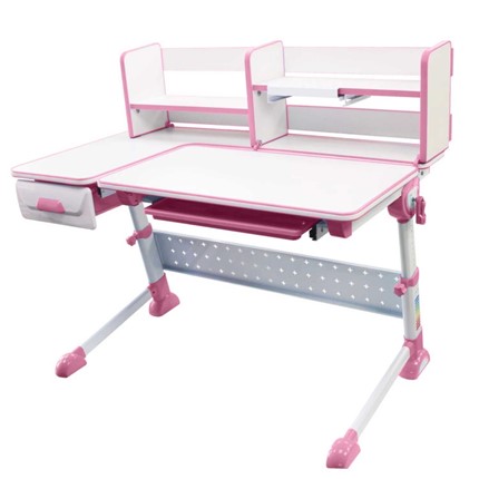 Детский стол-трансформер RIFFORMA-35, Белый+Розовый в Петропавловске-Камчатском - изображение