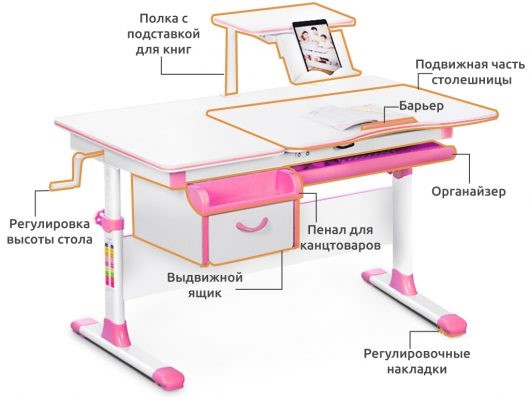 Растущий стол Mealux Evo-40, Розовый в Петропавловске-Камчатском - изображение 1