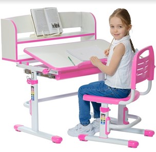 Детский стол-трансформер SET HOLTO-26 с надстройкой (розовый) в Петропавловске-Камчатском - предосмотр 2