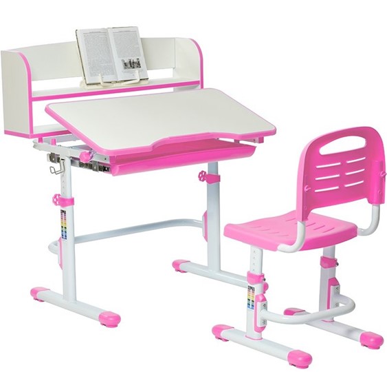 Детский стол-трансформер SET HOLTO-26 с надстройкой (розовый) в Петропавловске-Камчатском - изображение 4