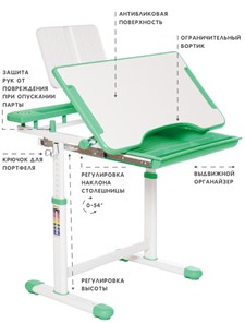 Растущая парта и растущий стул SET HOLTO-17А, зеленый в Петропавловске-Камчатском - предосмотр 5