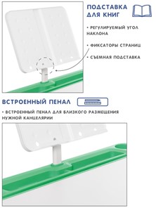 Растущая парта и растущий стул SET HOLTO-17А, зеленый в Петропавловске-Камчатском - предосмотр 6