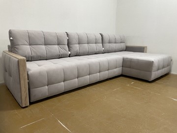 Угловой диван с оттоманкой Татьяна 4 Декор дуб Карат 17 велюр в Петропавловске-Камчатском