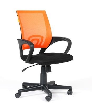 Компьютерное кресло CHAIRMAN 696 black Сетчатый акрил DW66 оранжевый в Петропавловске-Камчатском - изображение